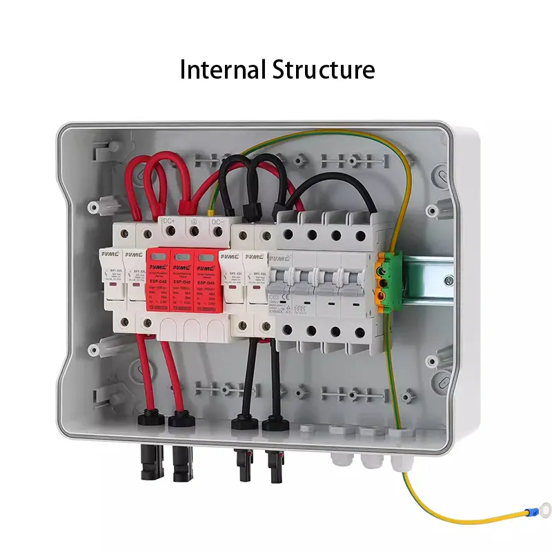 AT 2-in 1-out 1000V DC PV Combiner Box for Solar Panel System | IP65 Waterproof - Image 2
