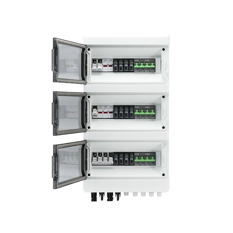 AT 6 String 600V Solar PV Combiner Box IP65 with Surge Protection, DC Breakers & Fuses