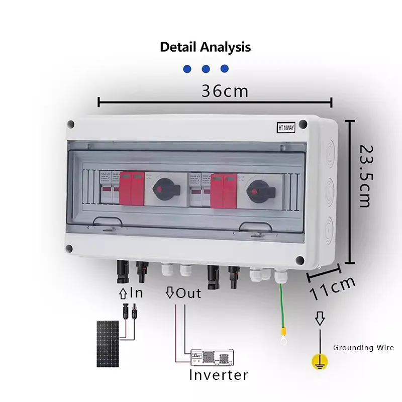 HT 2 String 2 Output 1000V Solar Combiner Box IP65 – Dual Isolator & Surge Protection | CYF Energy - Image 2